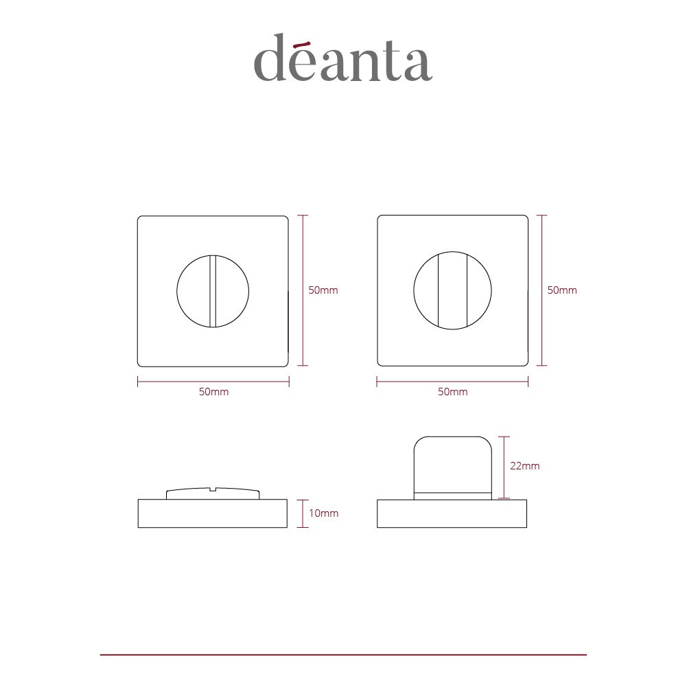 Thumb-Turn Lock – Square Satin Nickel