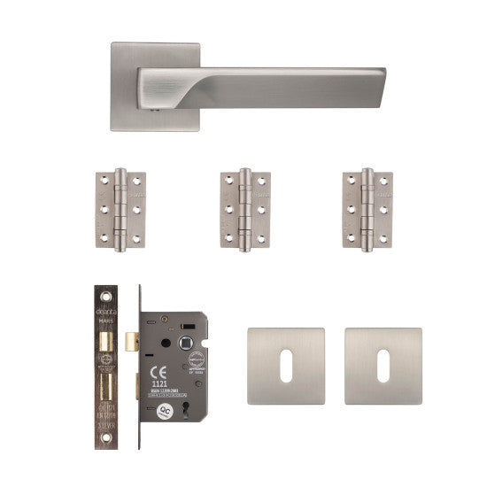 Athens Mortice Kit Satin Nickel