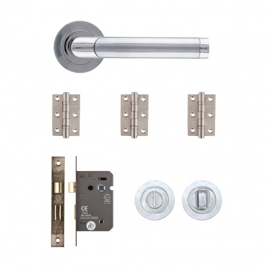 Augustus Bathroom Kit Matt Polished Chrome Finish