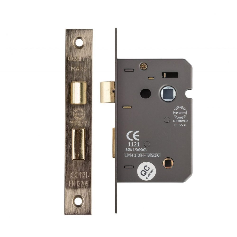 3 Lever Bathroom Lock Satin Nickel