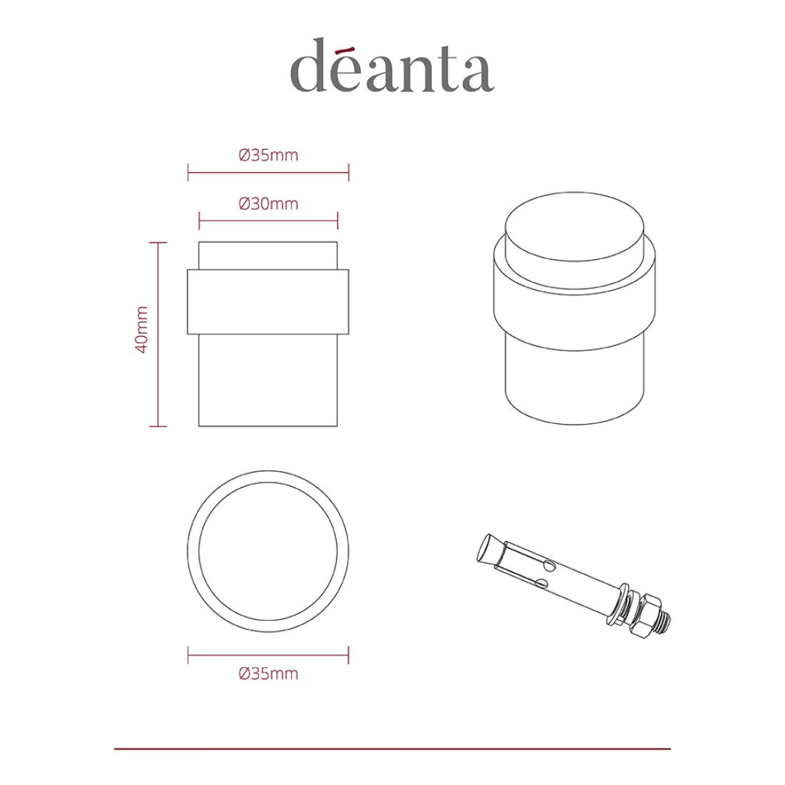Collared Door Stop Satin Stainless Steel