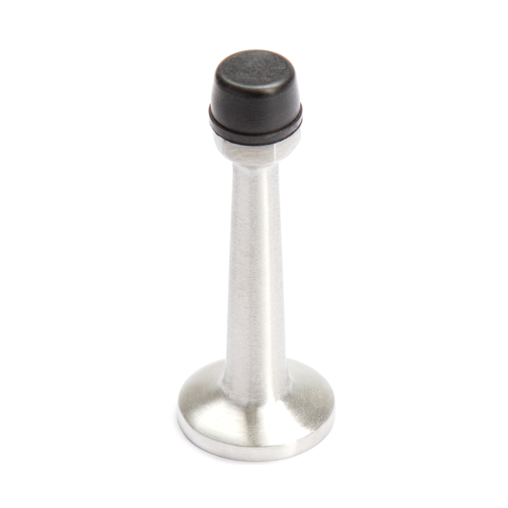 Cylinder Door Stop, Satin Stainless Steel Finish, Wall Mounted