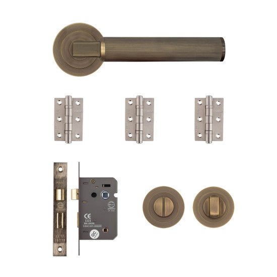Delphi Bathroom Kit Matt Antique Brass