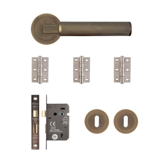 Delphi Mortice Kit Matt Antique Brass