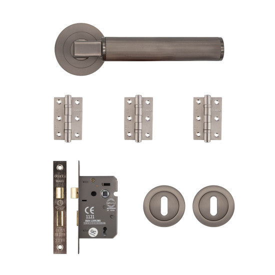 Delphi Mortice Kit Matt Satin Black Nickel