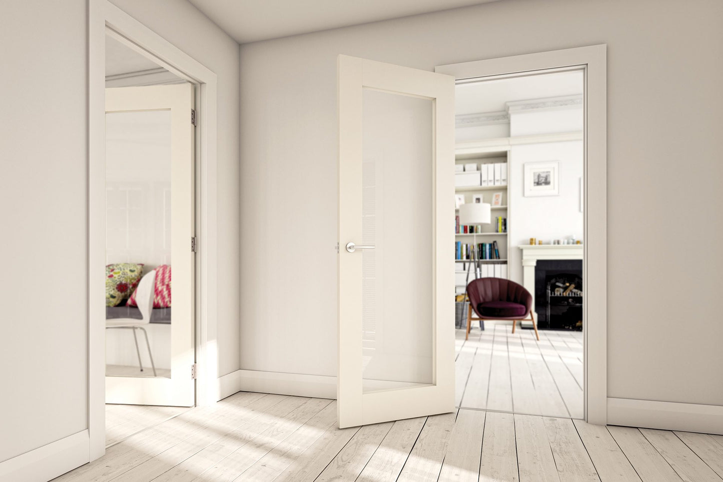 Denver White Primed Glazed Interior Door