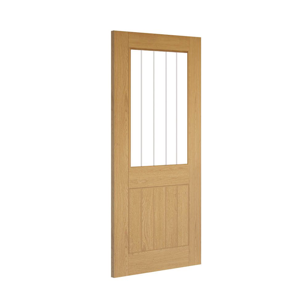 Ely Prefinished Oak 2 Panel Glazed Interior Door