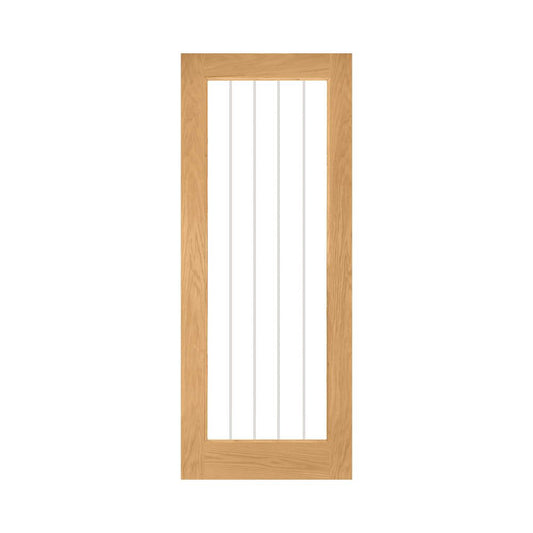 Ely Prefinished Oak 1L Full Glazed Interior Door