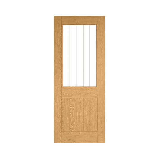 Ely Prefinished Oak 2 Panel Glazed Interior Door