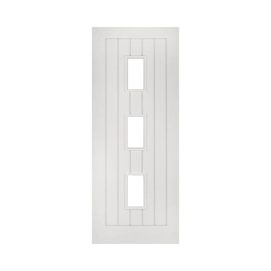 Ely White Primed 3L Glazed Fire Door