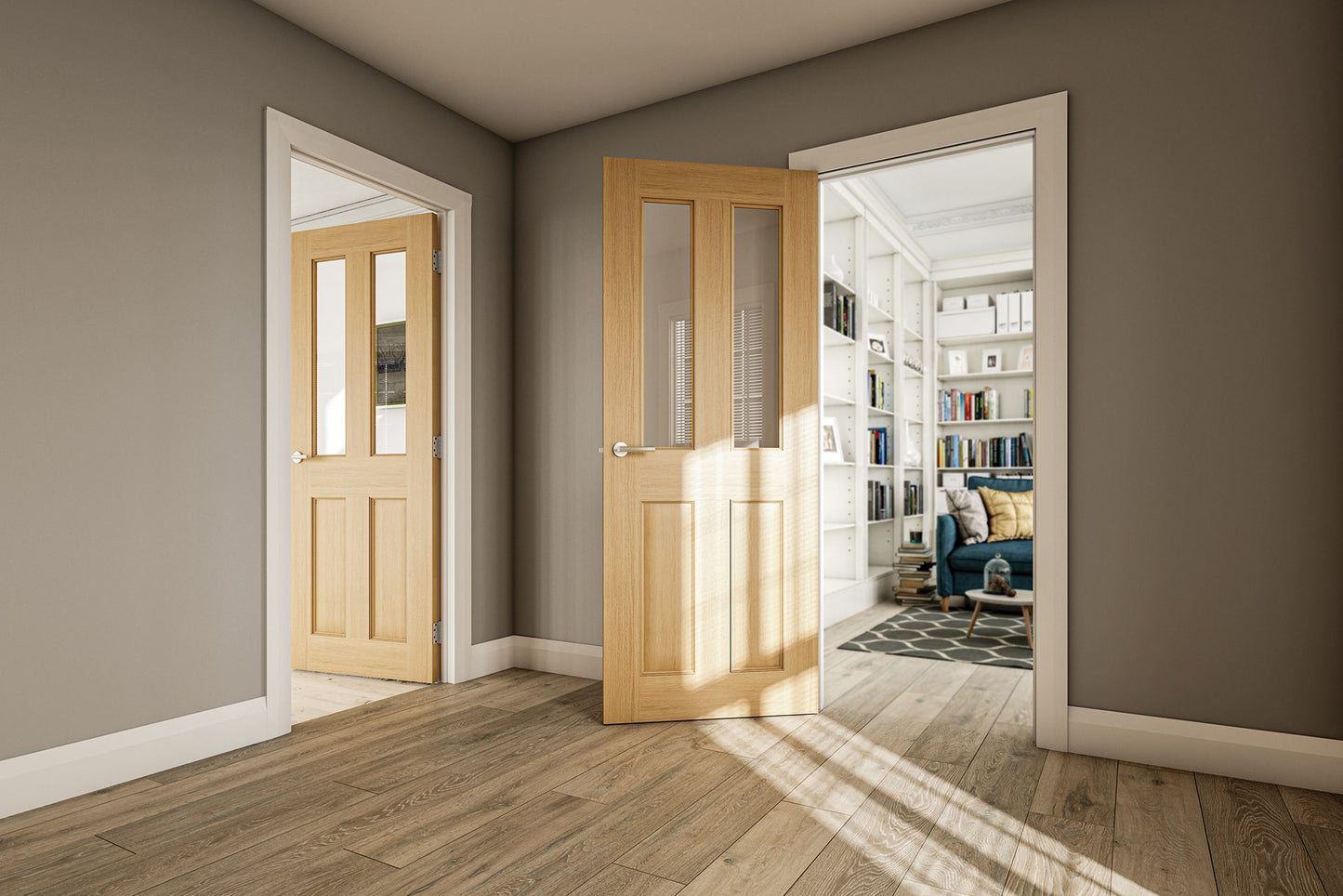 Bury Prefinished Oak Glazed Interior Door