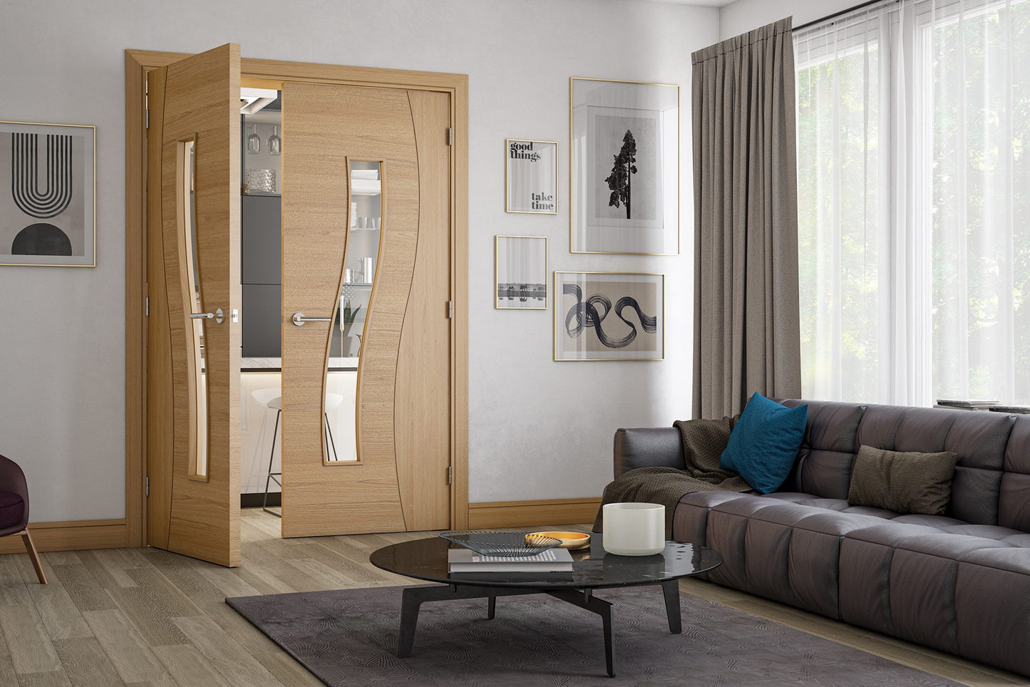 Cadiz Prefinished Oak Glazed Interior Door