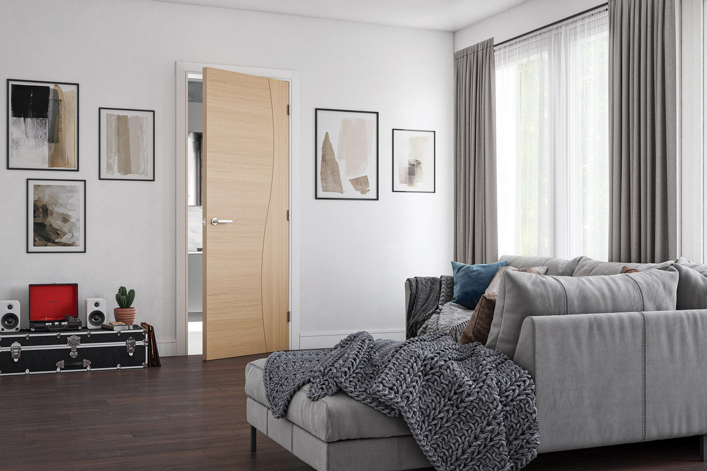 Cadiz Prefinished Oak Fire Door