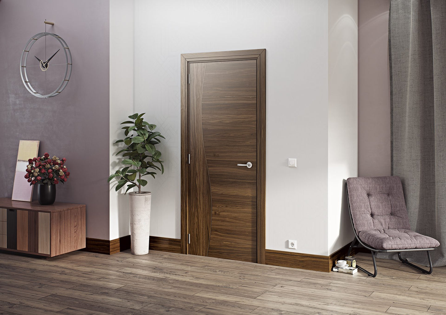 Cadiz Prefinished Walnut Interior Door