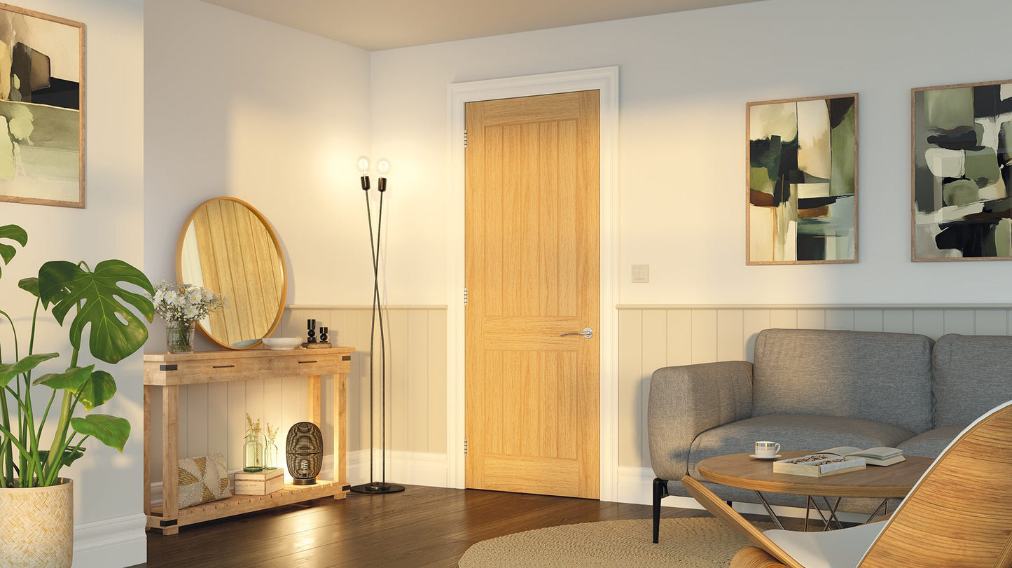Ely Prefinished Oak 2 Panel Interior Fire Door