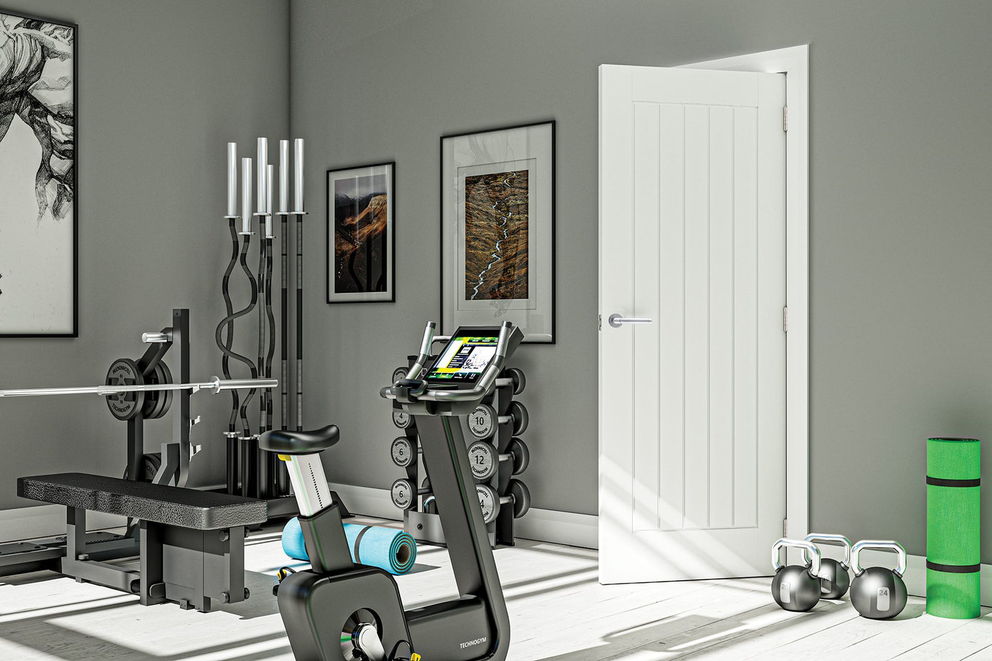 Ely White Primed Interior Door