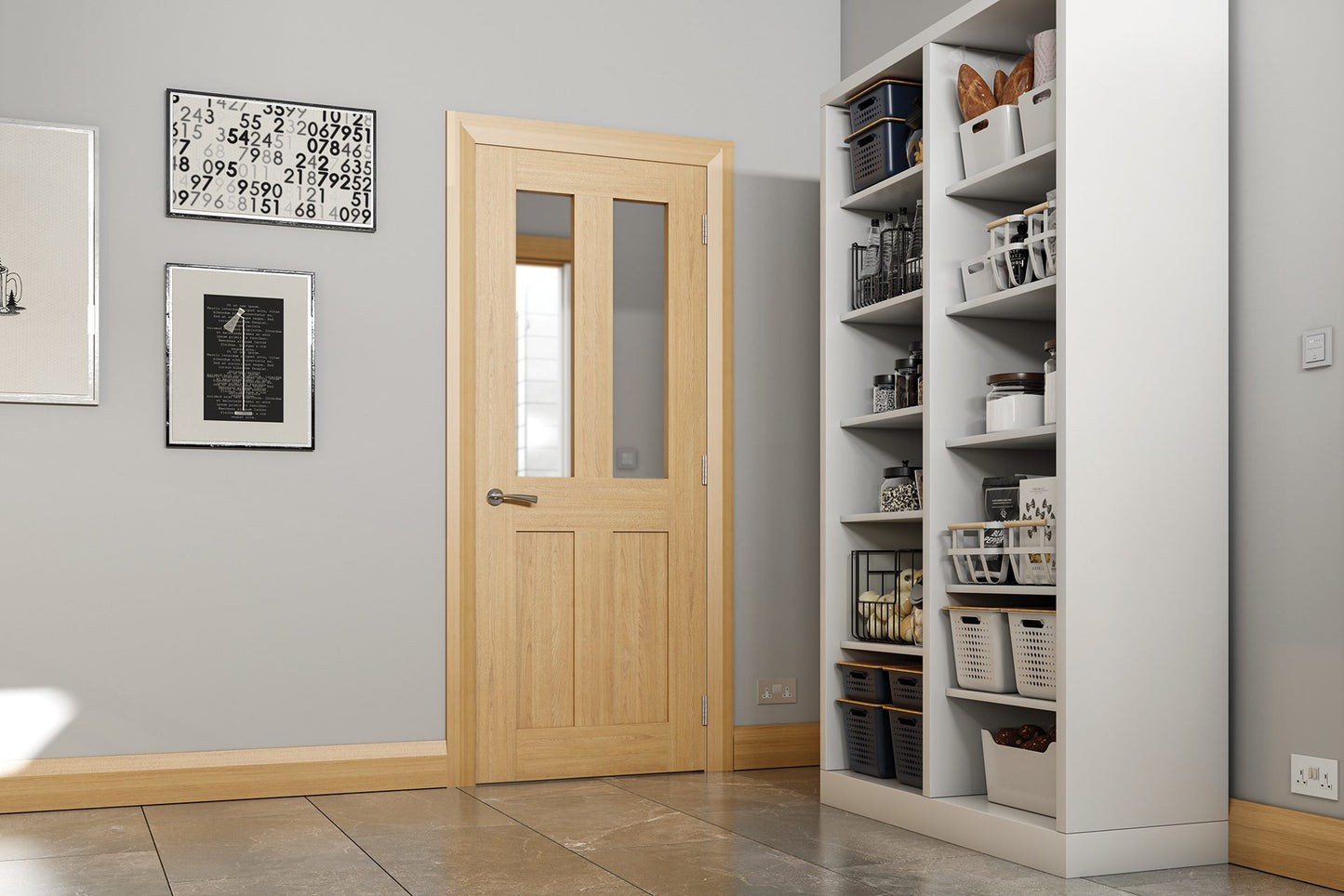 Eton Unfinished Oak Glazed Interior Door