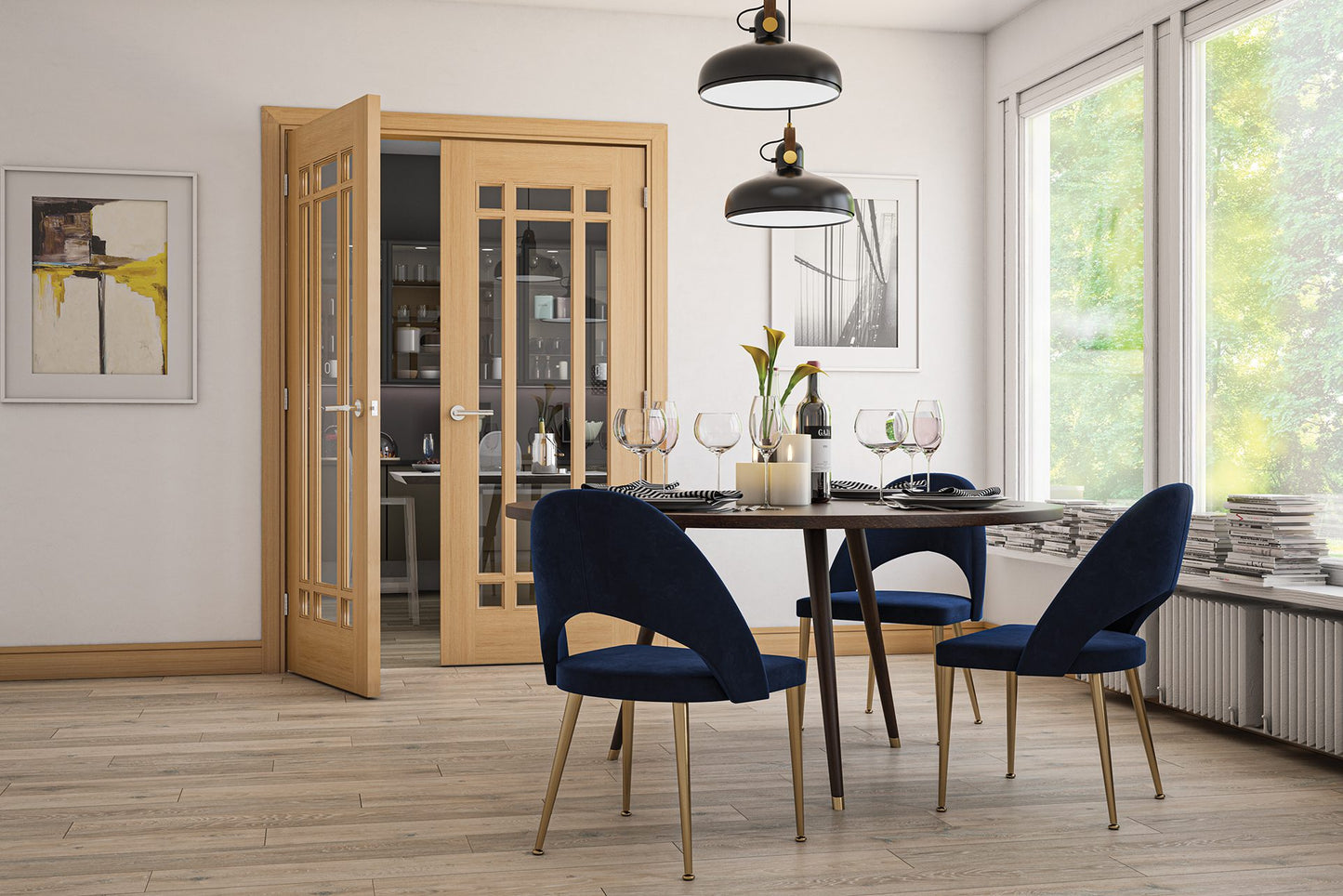 Kerry Unfinished Oak Glazed Interior Door