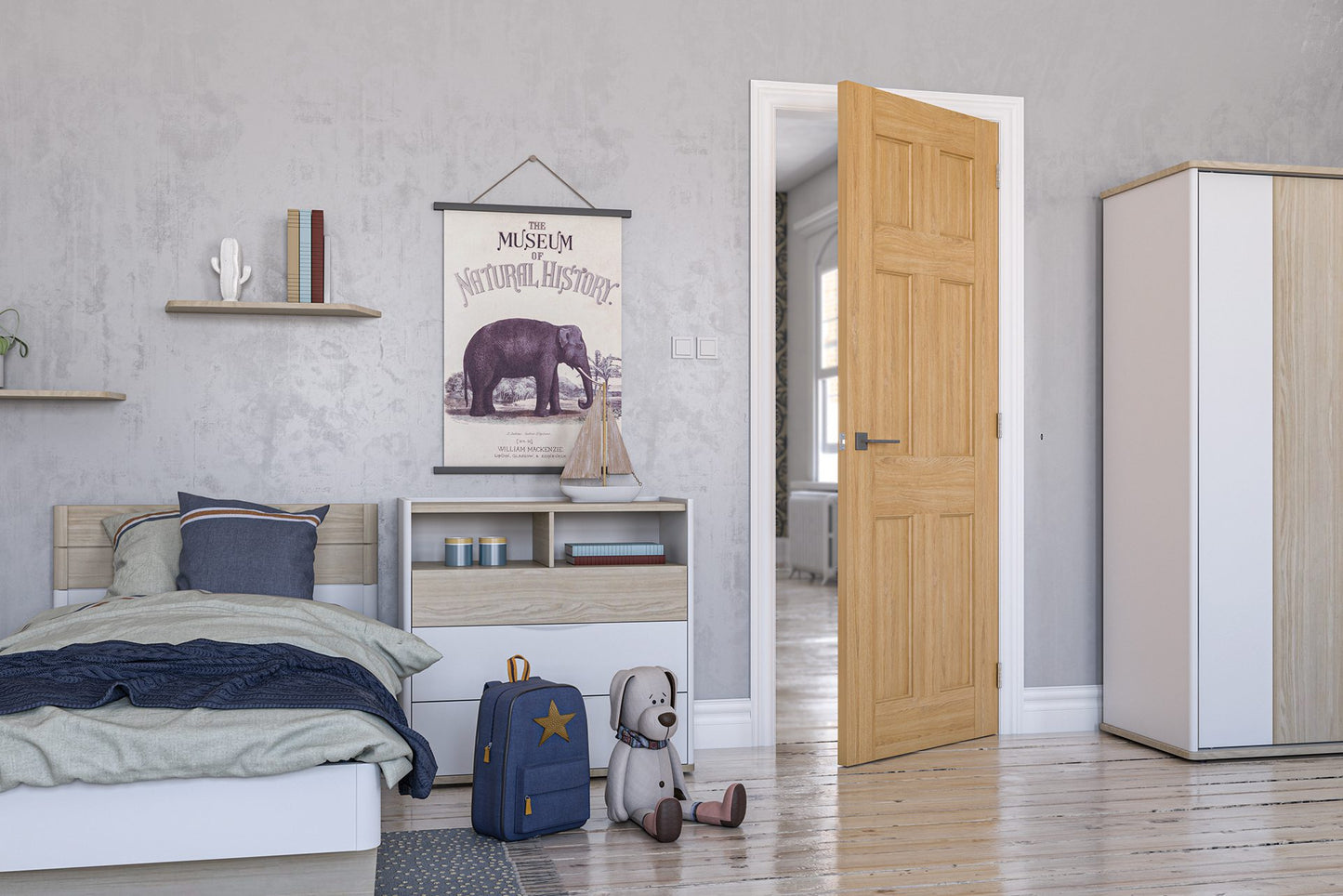Oxford Prefinished Oak Fire Door