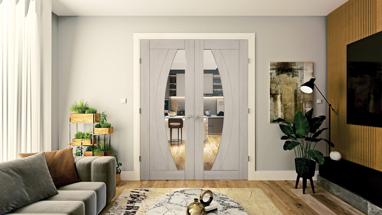 Ravello Prefinished Light Grey Ash Glazed Interior Door