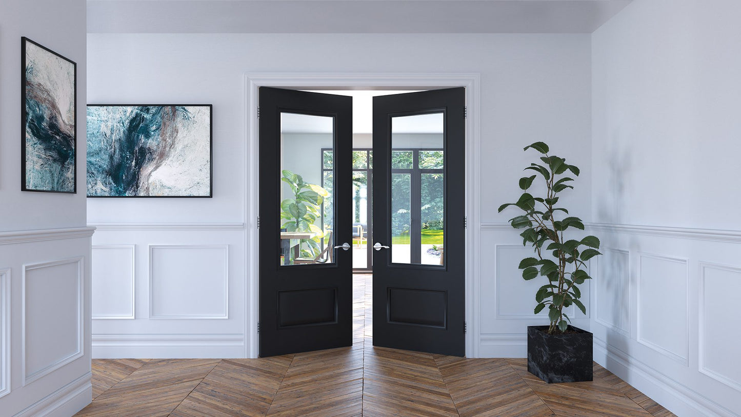 Sandringham Black Prefinished Glazed Interior Door