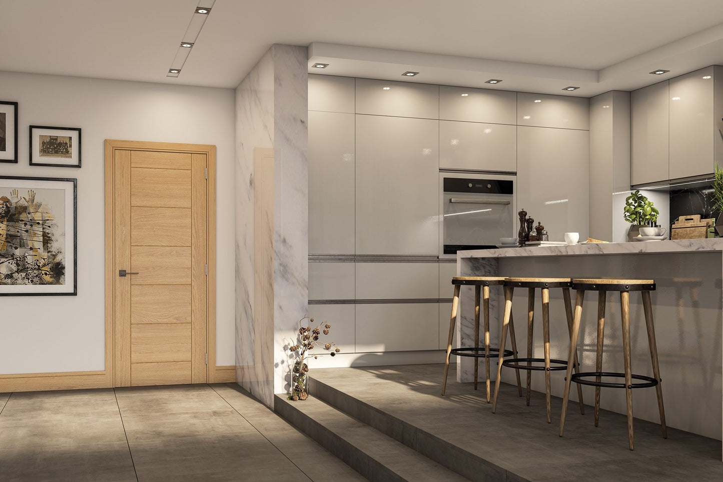 Seville Prefinished Oak Fire Door