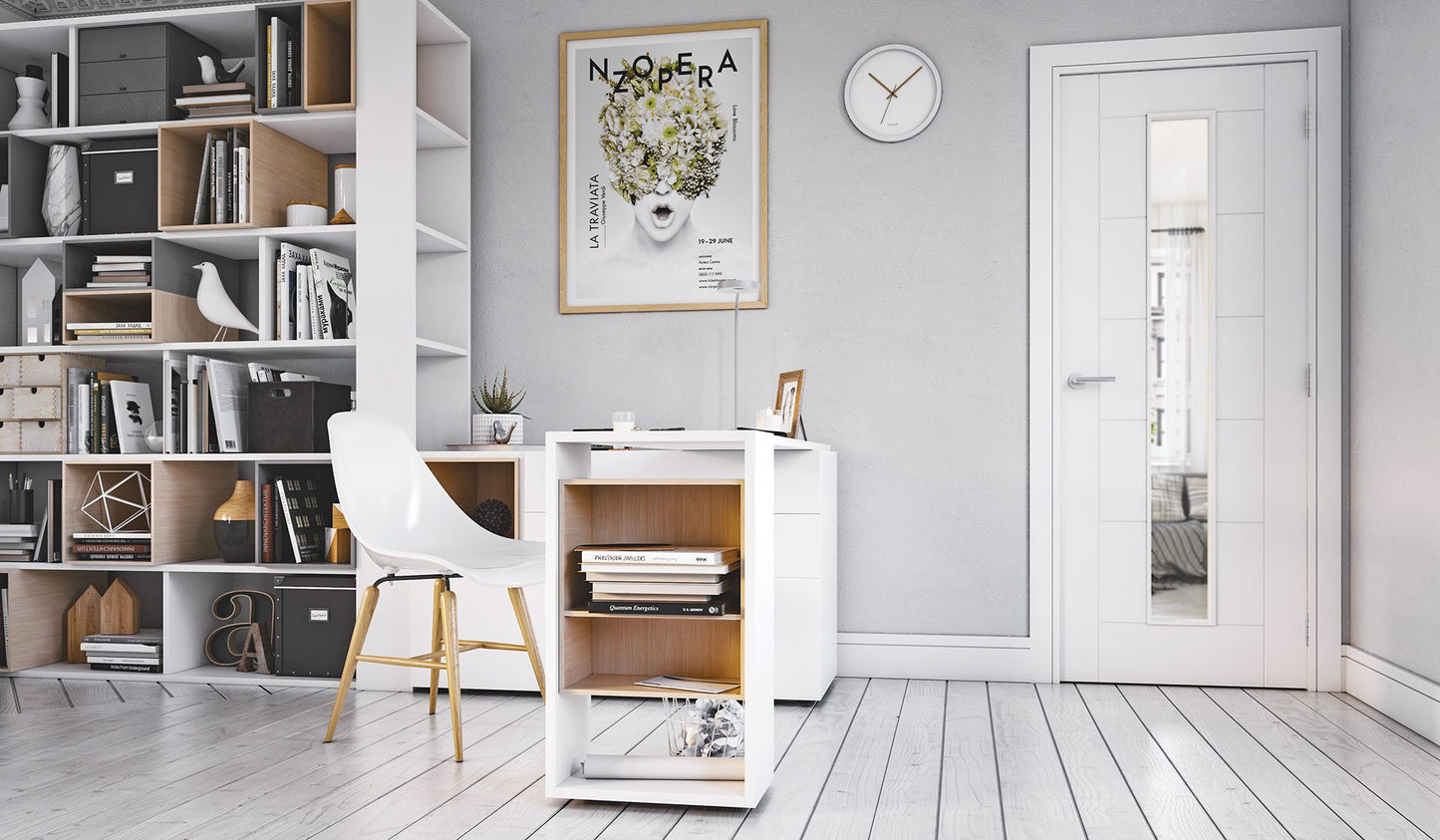 Seville White Primed 1L Glazed Fire Door