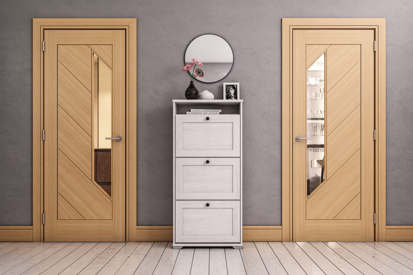 Torino Prefinished Oak Glazed Fire Door