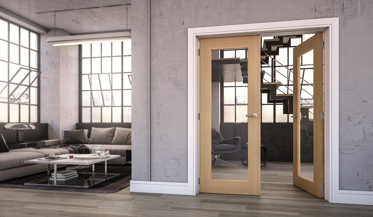 Walden Unfinished Oak Glazed Interior Door