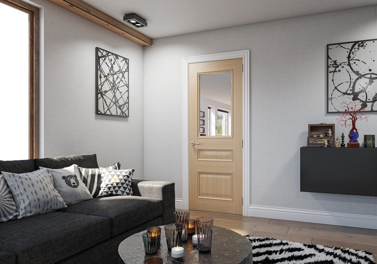 Windsor Prefinished Oak Glazed Interior Door