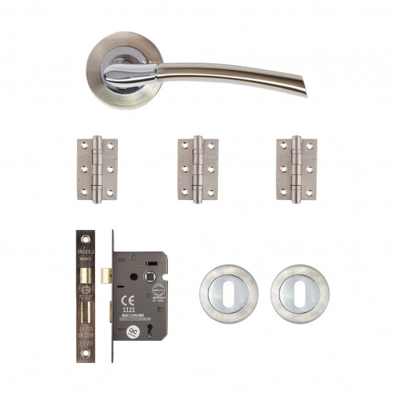 Hera Mortice Kit Satin Nickel Chrome Finish
