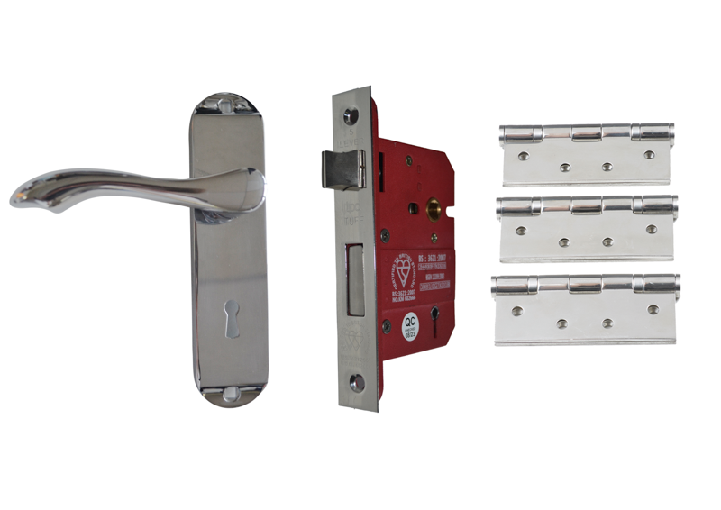 Ironmongery External Polished Chrome Tone Handle Set.png