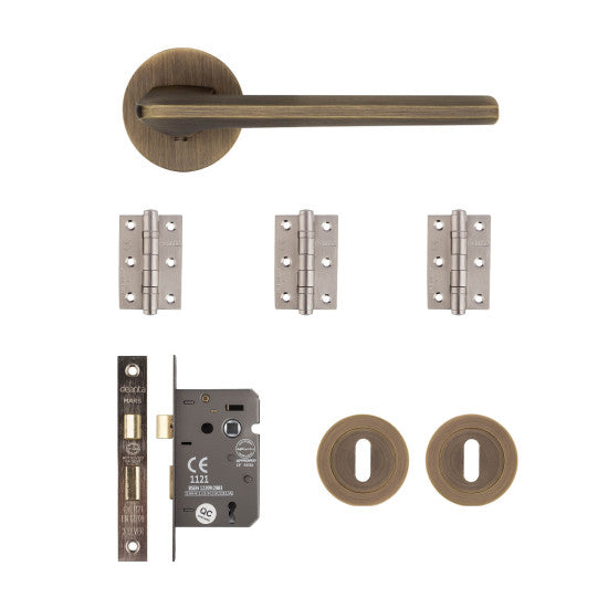 Ithaca Mortice Kit Matt Antique Brass