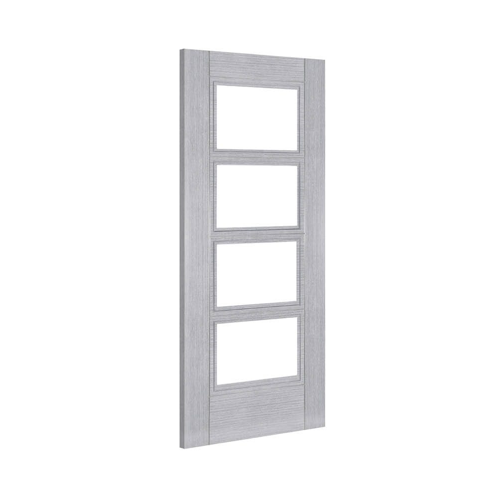 Montreal Prefinished Light Grey Ash Glazed Fire Door