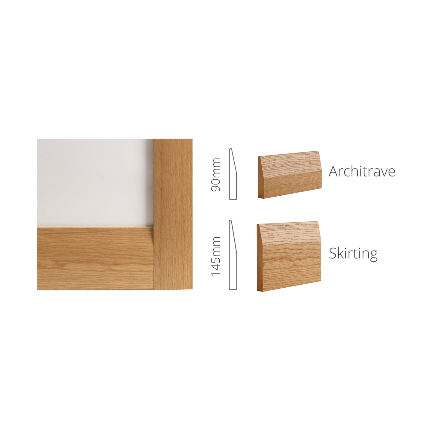 Oak Half Splayed Skirting & Architrave