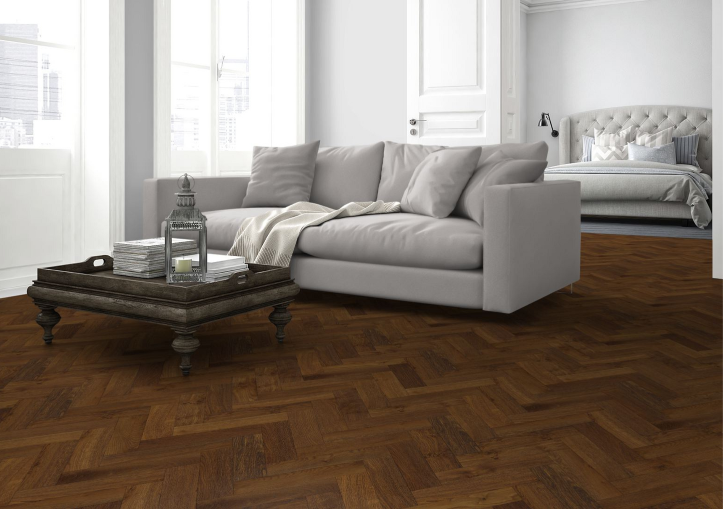 Double Smoked Oak Herringbone