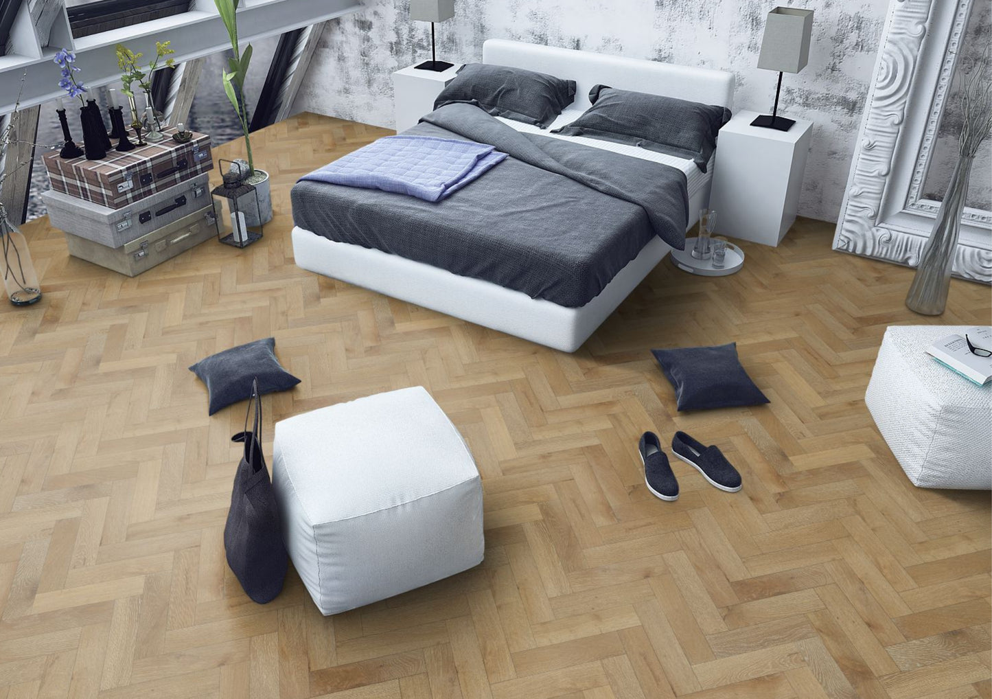 Orchid White Oak Herringbone