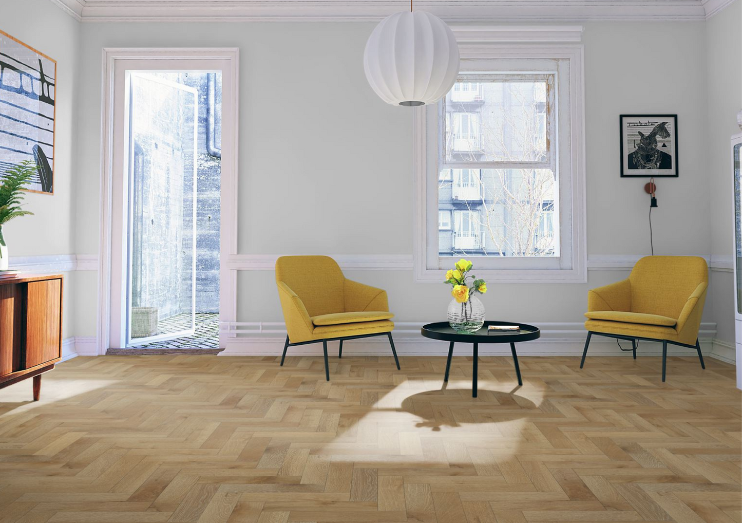 Orchid White Oak Herringbone