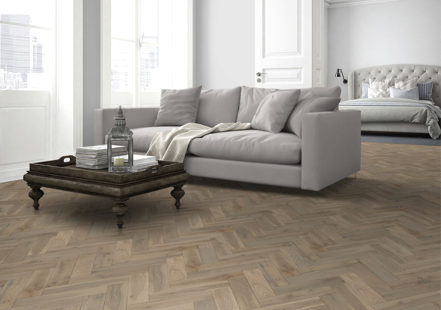 Pearl Grey Oak Herringbone