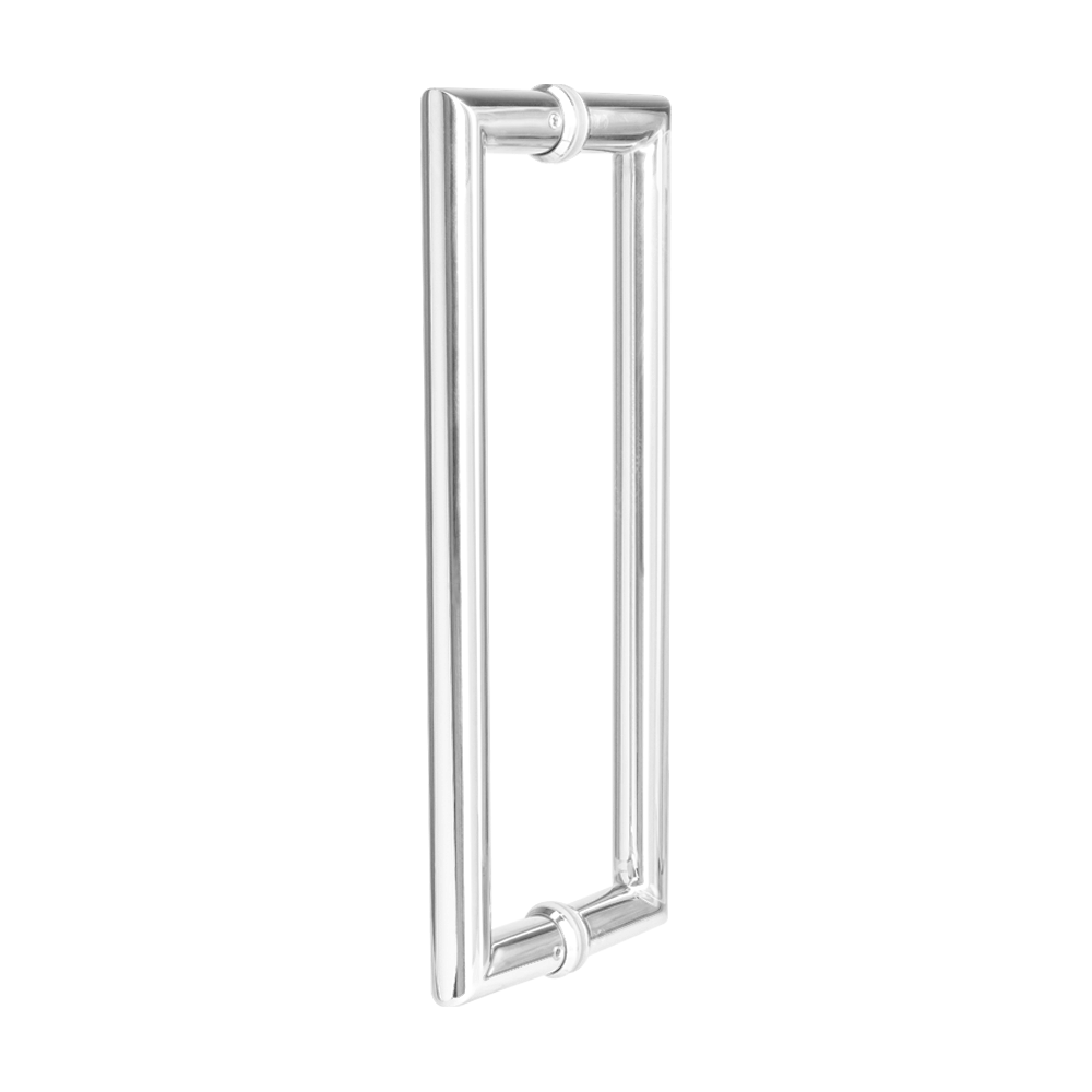 Mitred Pull Handle (Pair) Dia 22mm / 60*322mm (each) Polished Stainless Steel Finish Back to back fixing