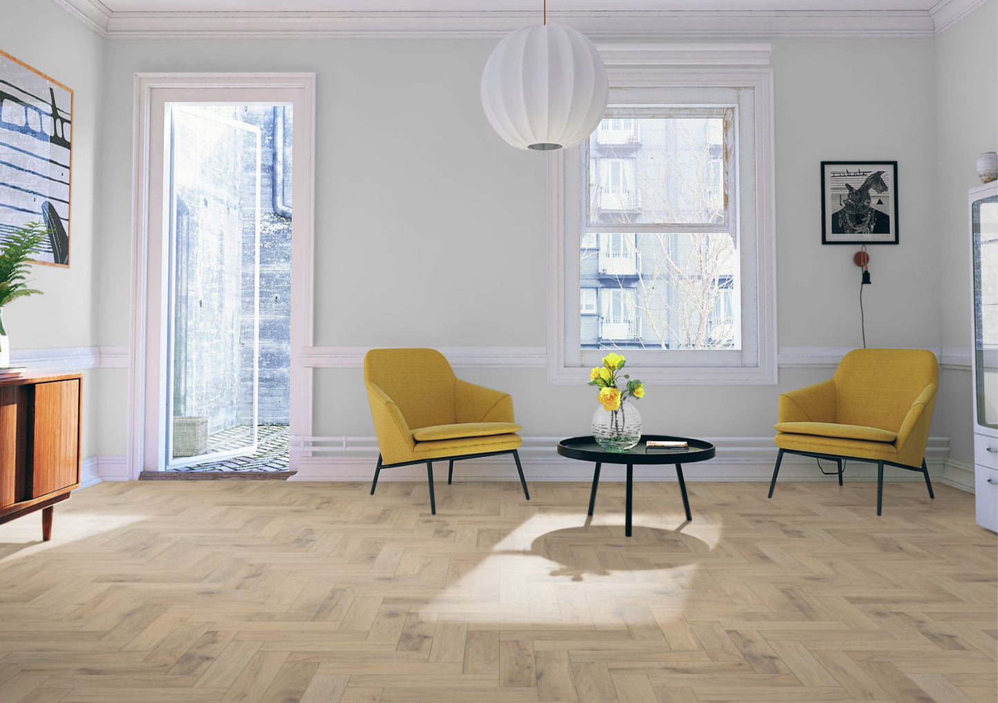 Romantic Oak Herringbone