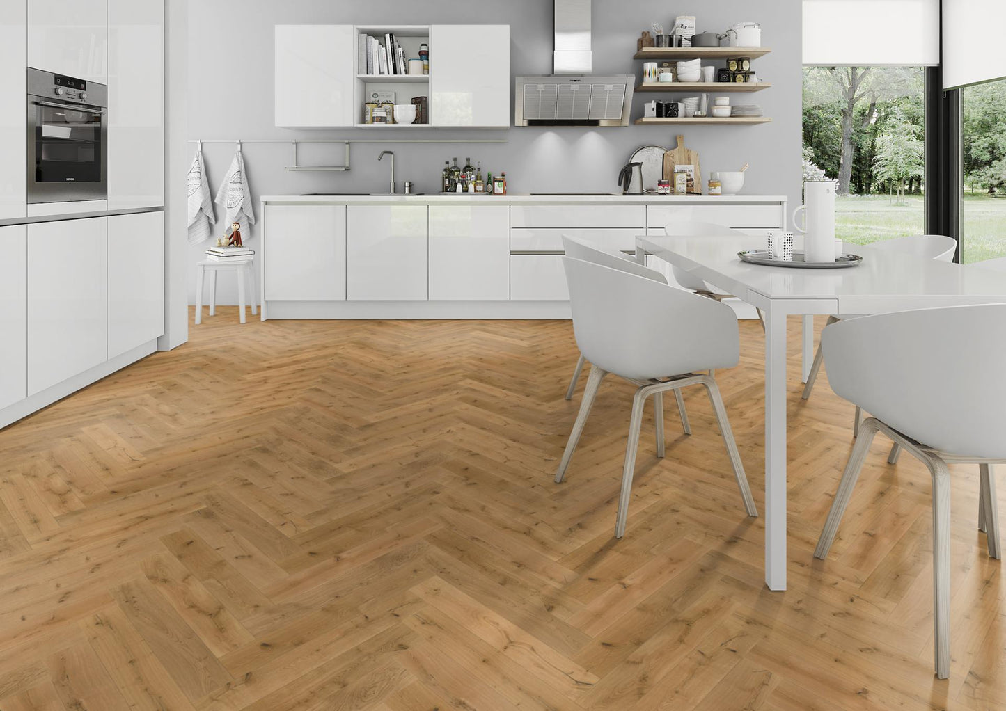 Sienna Rustic Brushed Oak Herringbone