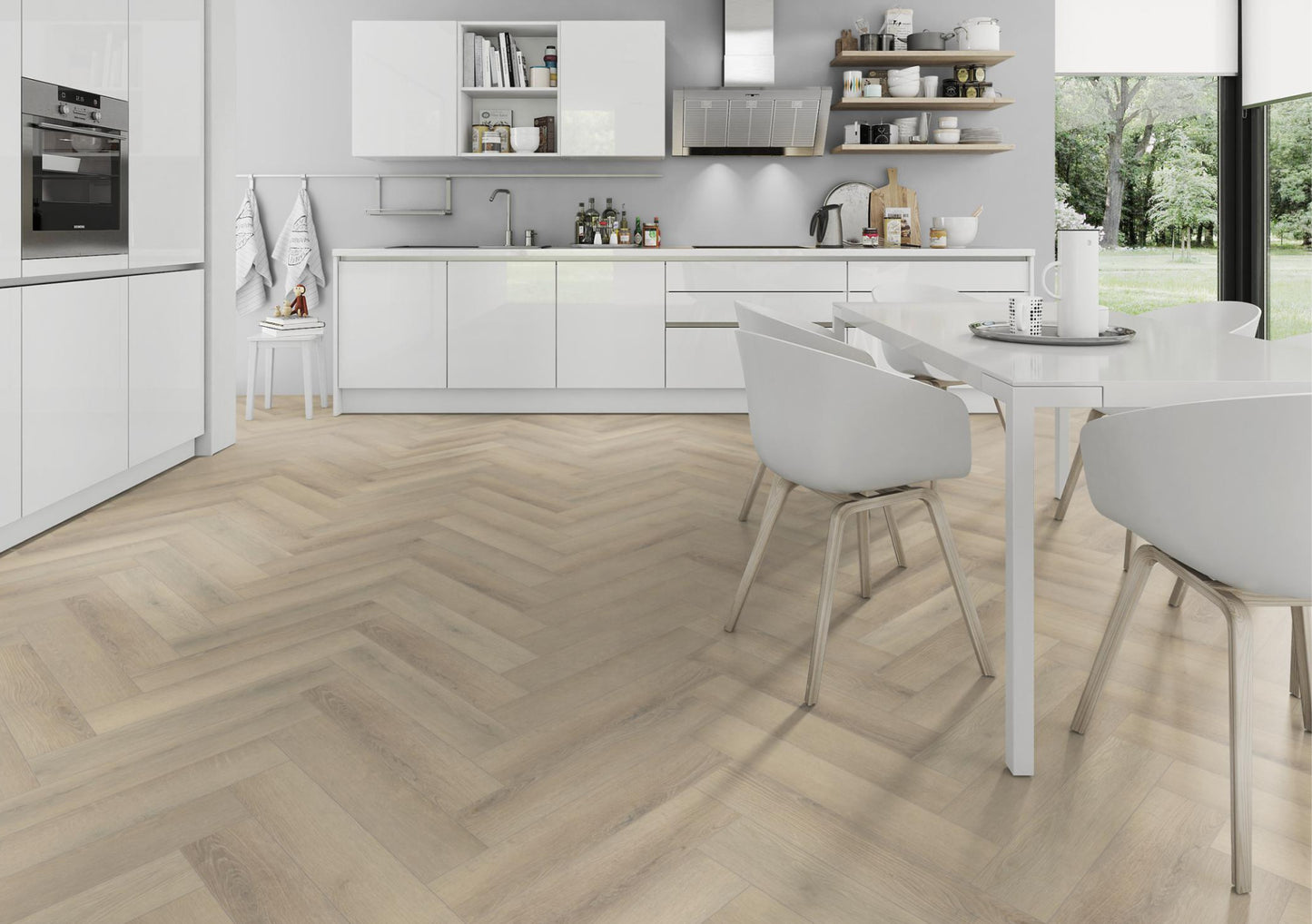Lignum Core Seashell Oak Herringbone