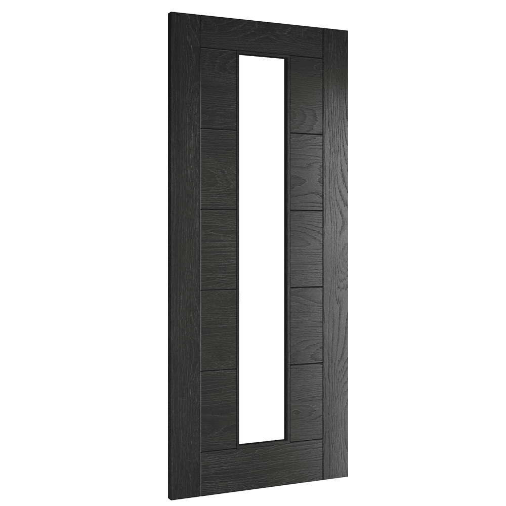 Seville Brushed Black Oak Glazed Interior Door