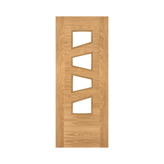 Seville Prefinished Oak 4L Slanted Glazed Interior Door