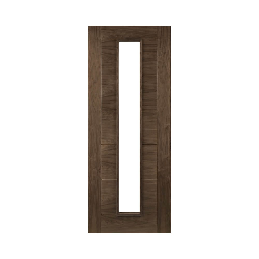 Seville Prefinished Walnut 1L Glazed Fire Door