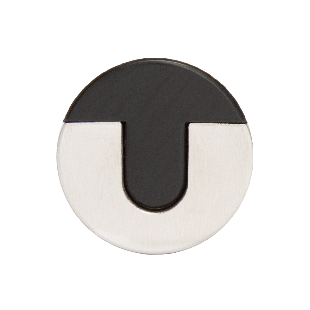 Sloped Door Stop, Satin Stainless Steel Finish, Floor Mounted