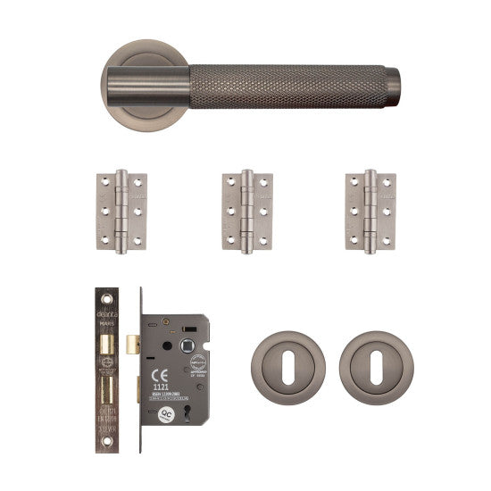Sparta Mortice Kit Matt Satin Black Nickel