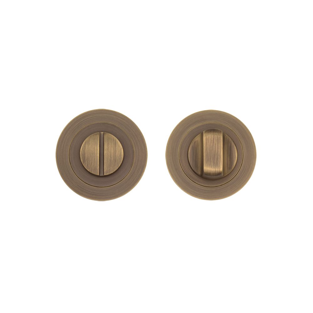 Thumb-Turn Lock – Round Matt Antique Brass