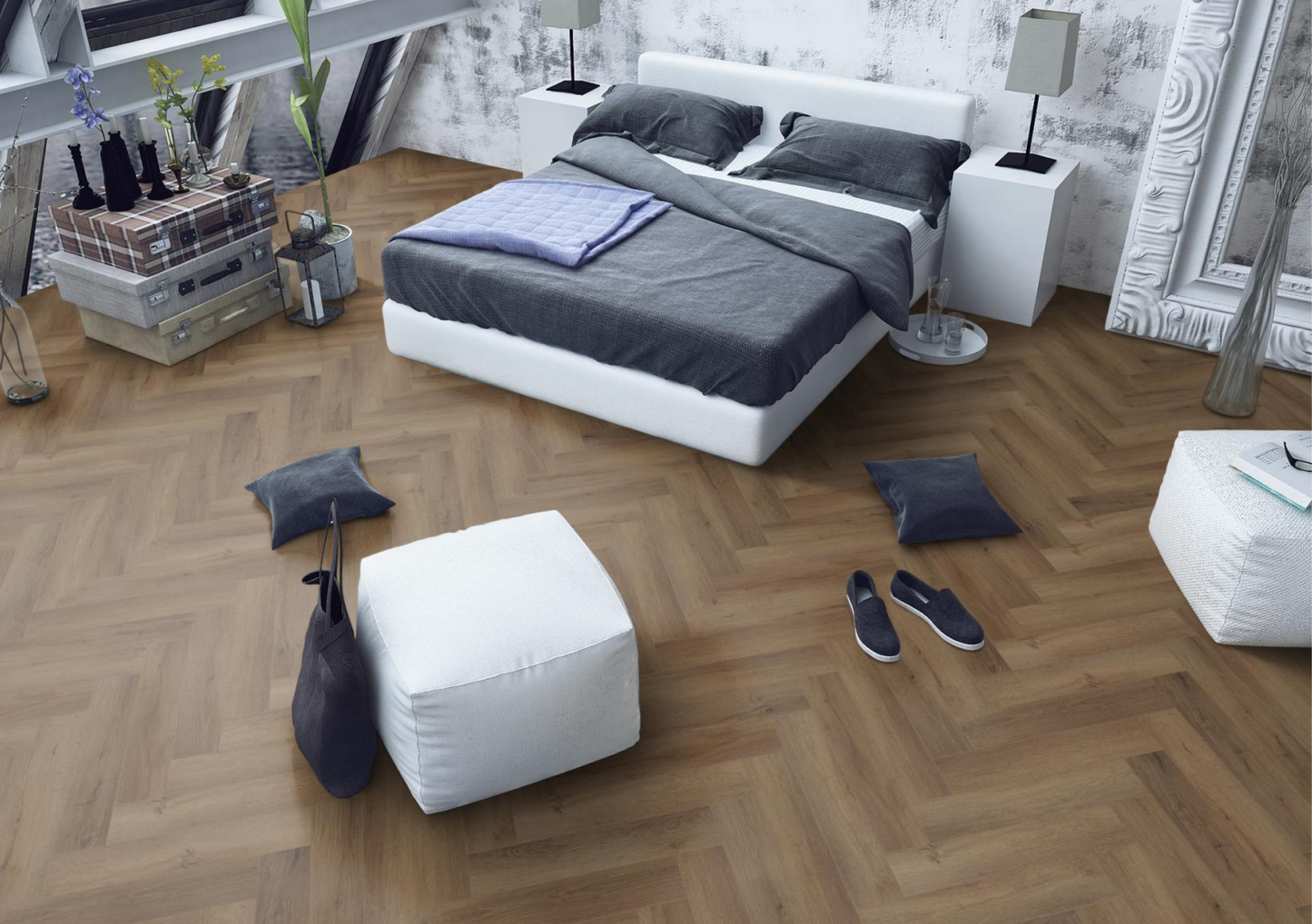 Lignum Core Truffle Oak Herringbone